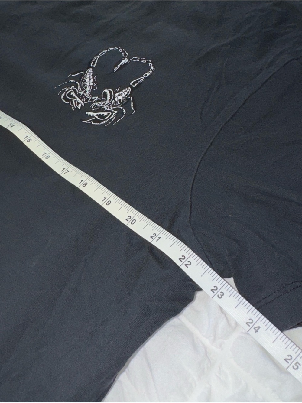 All Saints Black Short Sleeve Tee with White Heart Scorpion Graphic - Picture 8 of 8